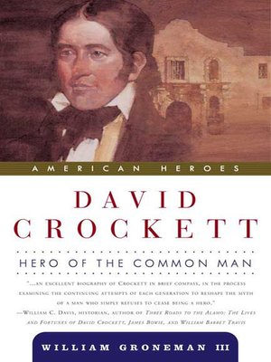 cover image of David Crockett--Hero of the Common Man